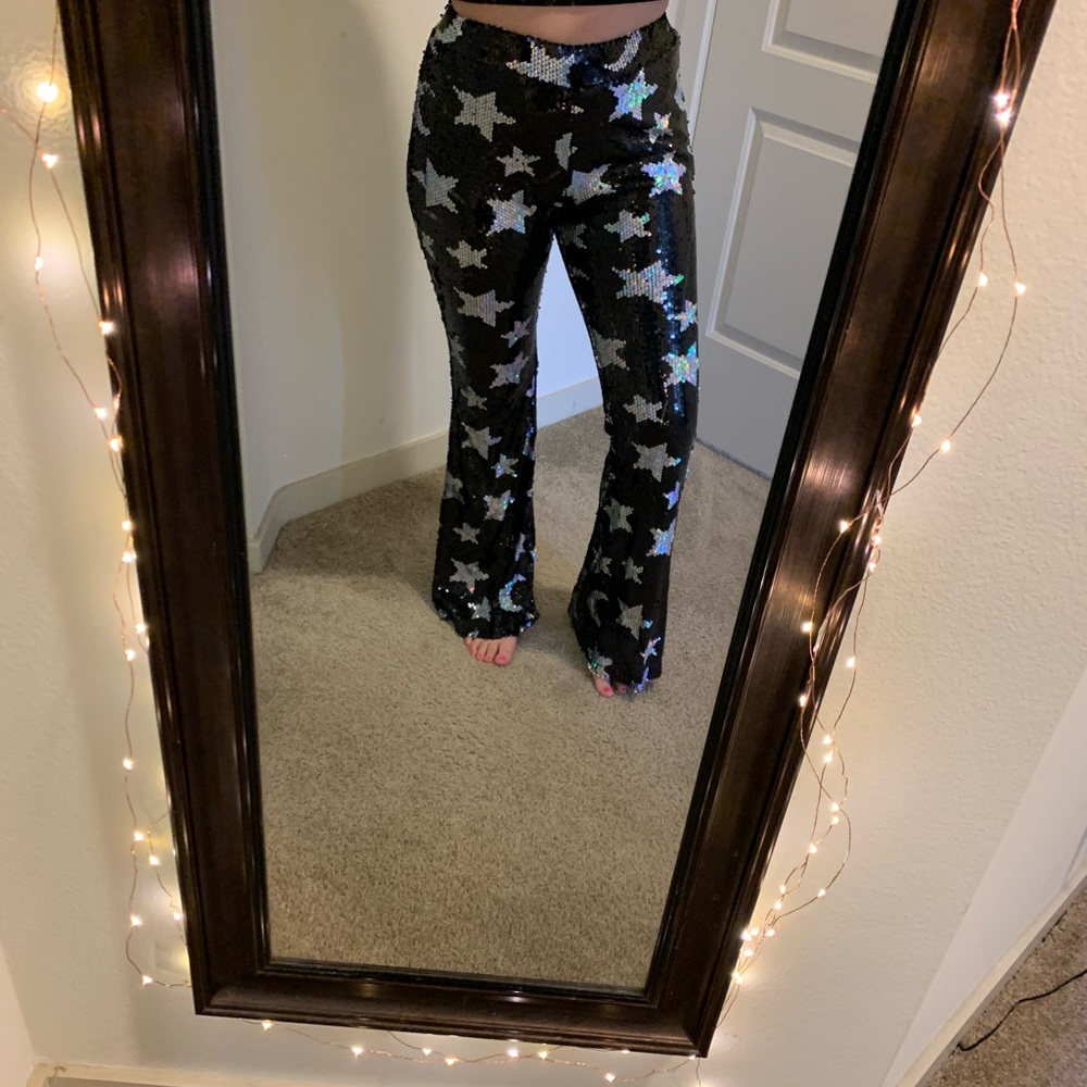 SEQUIN MOON AND STAR PANTS